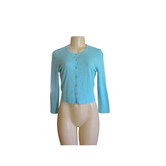 Lilly Pulitzer Turquoise Blue Long Sleeve Cardigan in Size Medium - Picture 2 of 6